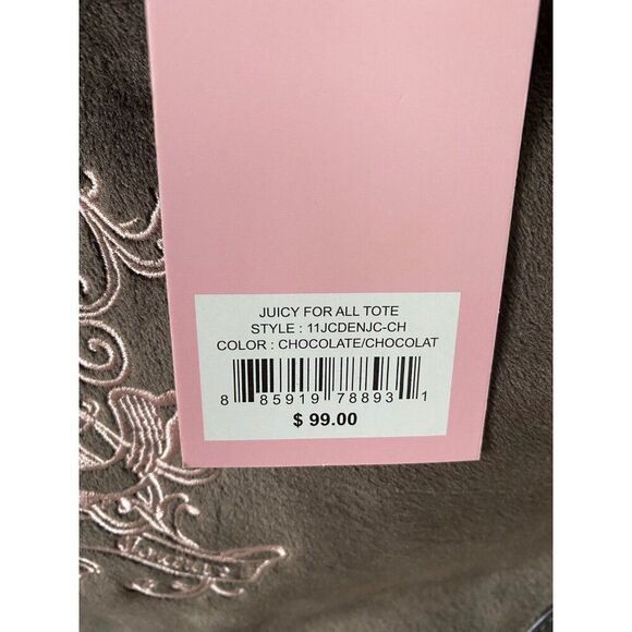 Juicy Couture Juicy For All Tote Brown Chocolate Pink Purse Bag Viral NEW - Picture 3 of 16